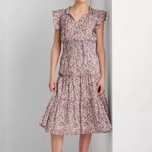 Lauren Ralph Lauren Pink Floral Midi Dress size 18